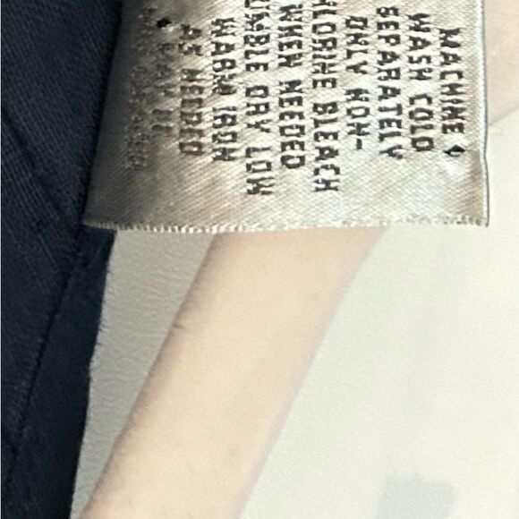 Chicos Navy Blue V-Neck 100% Linen Textured Top Size Large - Picture 6 of 9